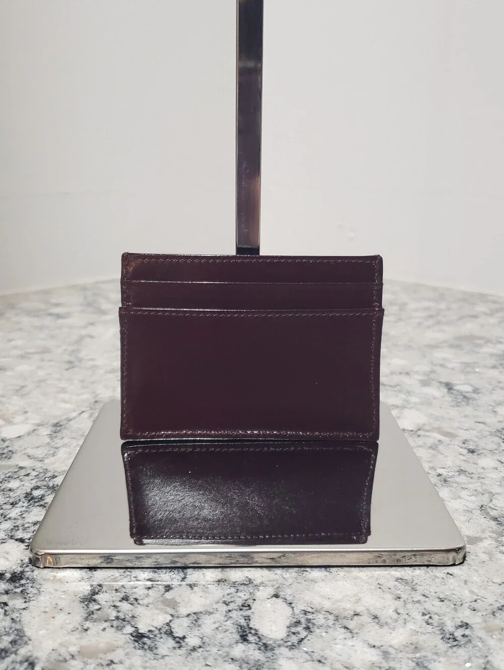 Versace Burgundy Quilted Leather Gold Medusa Card Case Holder NIB